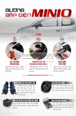 Gương điện cho xe Minio Green